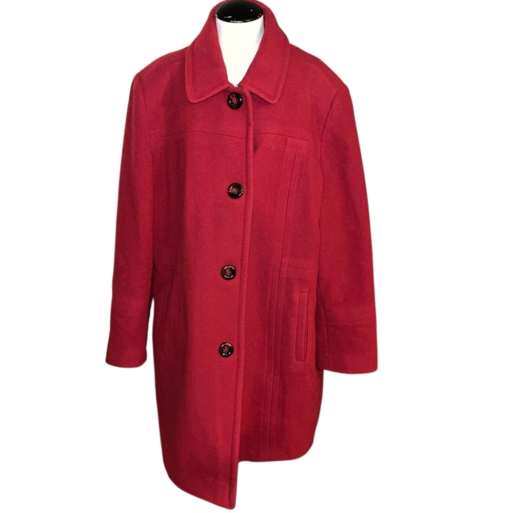 London Fog red wool pea coat xl outdoors winter classy business